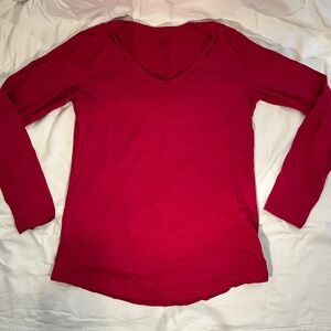 Horny Toad V-Neck Red Long Sleeve Top